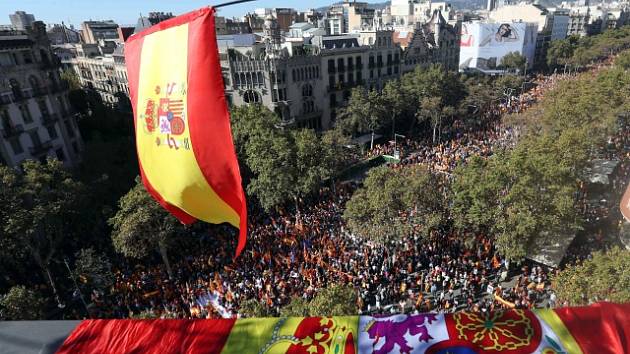 Prošpanělská demonstrace v Barceloně