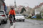 Test předjíždění cyklistů v Mikulově na Břeclavsku