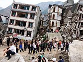 Následky zemětřesení v Nepálu.