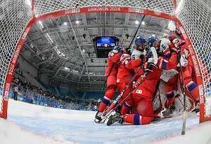Radost českých hokejistů na Olympijských hrách mládeže