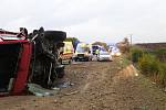 Tragická nehoda autobusu s nákladním vozem u Nitry