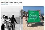 Fotografie reklamních stojanů v podobě lehátek, ukazujícími nápis "Zadáno jen pro očkované", se v sociálních sítích začala sdílet s odkazy na někdejší segregaci v Jihoafrické republice