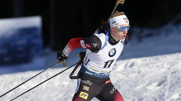 Norský biatlonista Johannes Thingnes Bö ve vytrvalostním závodu Světového poháru v Pokljuce.