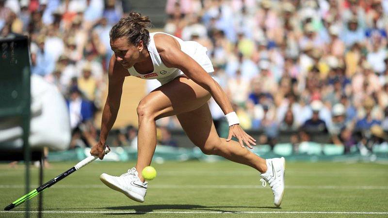 Česká tenistka Barbora Strýcová na Wimbledonu. Ilustrační snímek