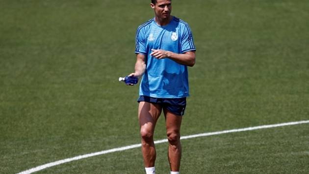 Cristiano Ronaldo na tréninku Realu Madrid.