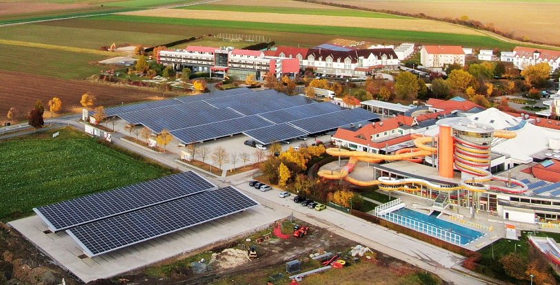 Solární zařízení v Lutzmannsburgu vybudované u termálních lázní je největší v Rakousku.