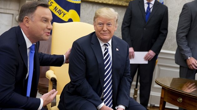 Americký prezident Donald Trump s polským protějškem Andrzejem Dudou