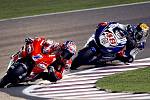 Casey Stoner (vlevo) a Jorge Lorenzo při Velké ceně Kataru.