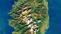 Ostrov Korsika na satelitním snímku