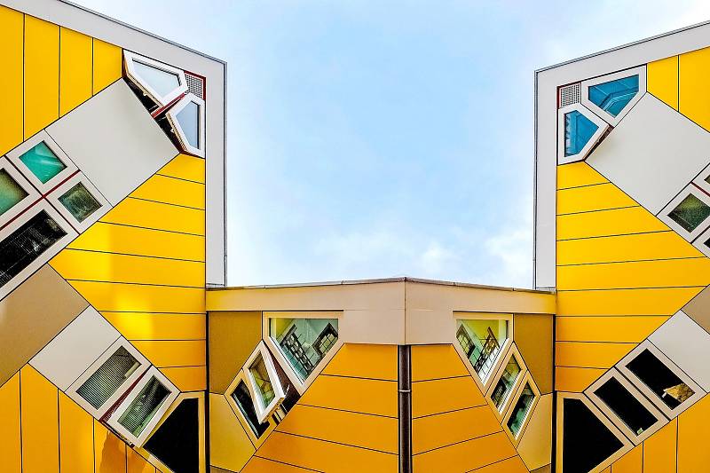 Kubické domy v nizozemském  Rotterdamu.