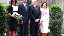 Čestné přivítání amerického prezidenta Baracka Obamy na Pražském hradě