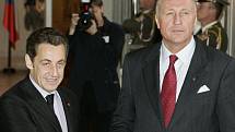 Francouzský prezident Nicolas Sarkozy se v Praze sešel s premiérem Mirkem Topolánkem.