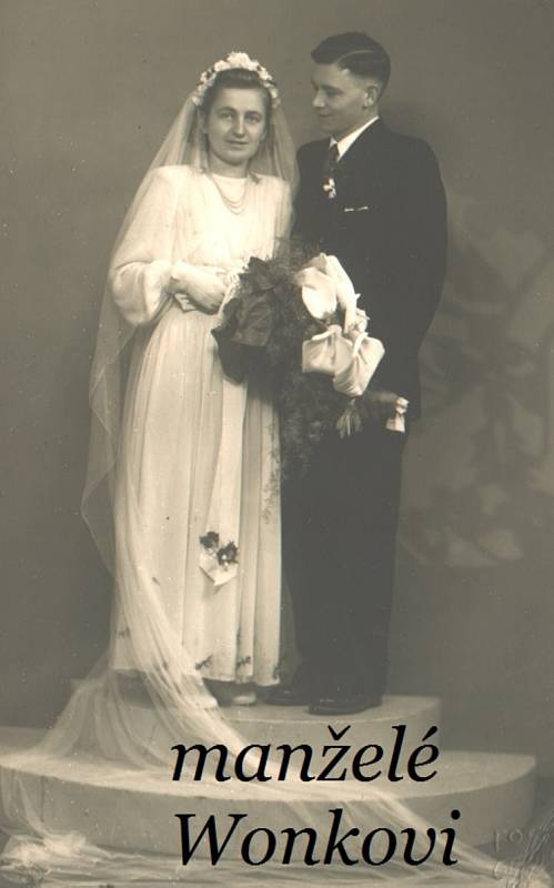 Rodiče bratrů Wonkových - Gerta a Ludwig Wonkovi na svatební fotografii