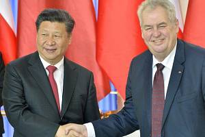 Prezident Miloš Zeman a jeho čínský protějšek Si Ťin-pching.