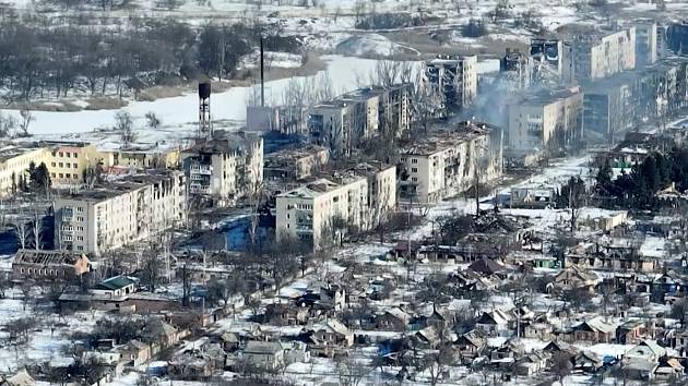 Válkou zničený ukrajinský Bachmut