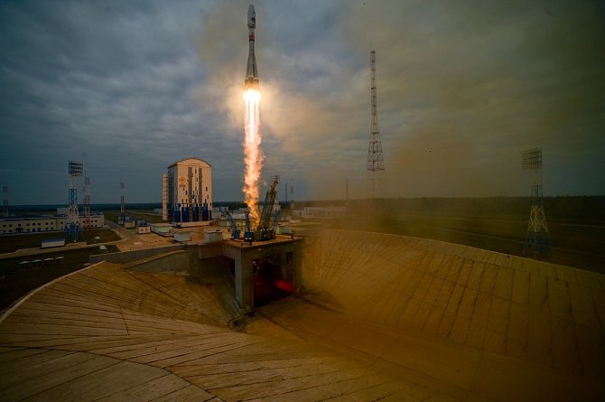 Start ruské rakety Sojuz s modulem Luna-25