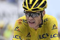 Chris Froome ve žlutém dresu lídra na Tour de France.
