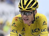 Chris Froome ve žlutém dresu lídra na Tour de France.