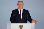 Ruský prezident Vladimir Putin pronesl 21. února 2023 k zákonodárcům projev o stavu země.