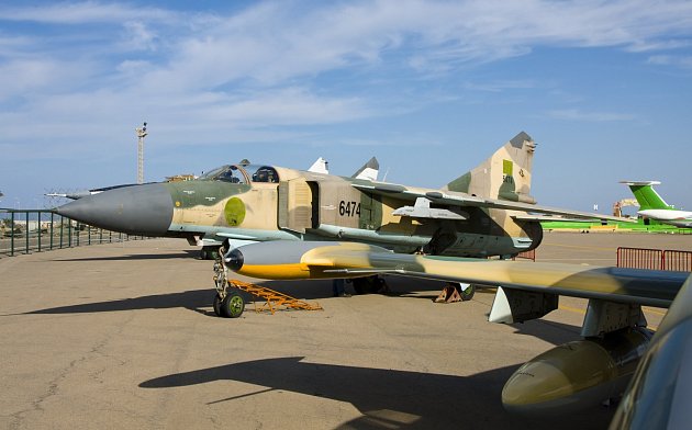 Libyjský MiG-23. S Američany se v roce 1986 utkaly verze MLD, nejmoderjnější sériově vyráběné.