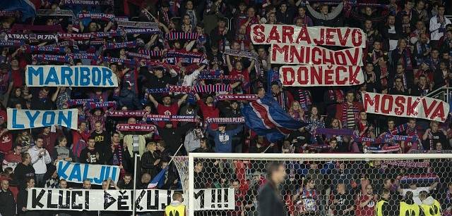 Plzeň - Lyon: Fanoušci si letošní pohárové zápasy užili.