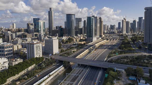 Prázdné silnice v Tel Avivu