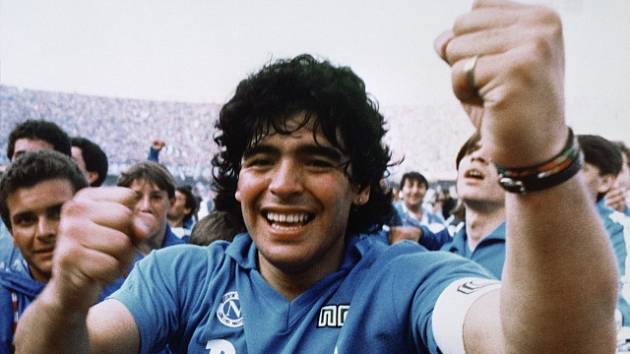 Diego Maradona v dresu italské Neapole