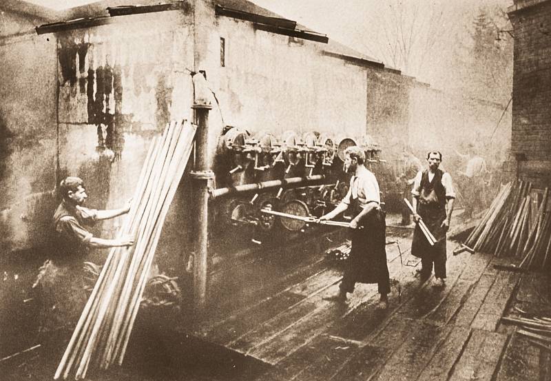 Paření dřeva v roce 1900