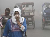 Znečištěné ovzduší v Dillí.