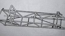Základem Formule Škoda ze sedmdesátých let je tento trubkový rám