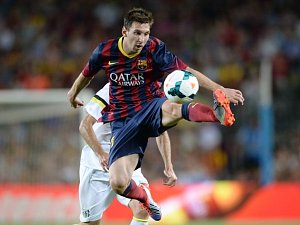 Fotbalový čaroděj z Barcelony Lionel Messi.