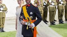 Lucemburský následník trůnu princ Guillaum se dnes v katedrále oženil s belgickou hraběnkou Stéphanií de Lannoy.