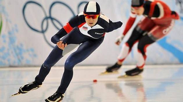 Martina Sáblíková v olympijském závodě na 1500 metrů. 