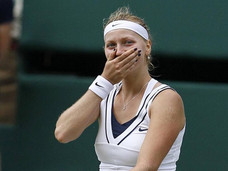 Petra Kvitová se raduje, vyhrála Wimbledon.