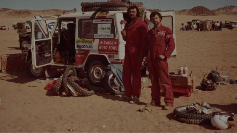 Momentka z první účasti na Dakaru v roce 1983.