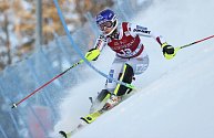 Česká lyžařka Martina Dubovská ve slalomu SP v Levi.