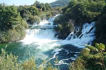 Vodopády v chorvatském národním parku.
