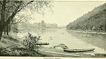 Kanadská řeka Richelieu, do níž se z mostu zřítil vlak, na dobové ilustraci