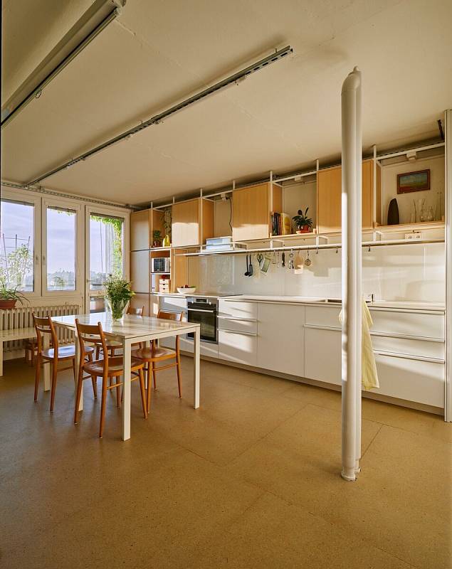 Hlavní část bytu – obývací pokoj spojený s kuchyní