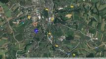 Cvikov (Zwickau), Německo. Přestože ikonu radaru nelze umístit mimo území ČR, někomu se to nakonec podařilo. Možná tak policejní hlídky vyrazí potírat zákon i za hranice.