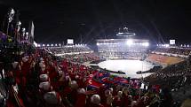 Olympijský stadion v Pchjongčchangu je připravený na slavnostní ceremoniál.