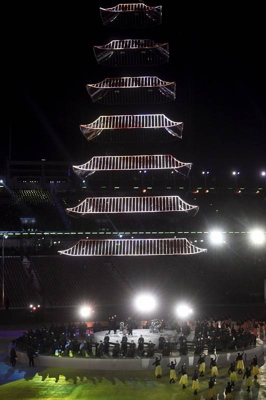 Slavnostní zakončení olympijských her v Pchjongčchangu.