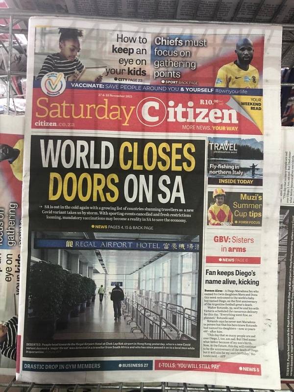 Jihoafrické noviny si všímají především dopadu krize na cestovní ruch.