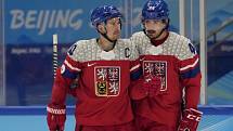 Čeští hokejisté nastoupili v úvodním utkání na olympiádě v Pekingu proti Dánsku.