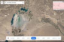 Nová aplikace Google Earth Timelapse umožňuje vidět proměnu planety v posledních čtyřiceti letech. Na snímku postupné vysoušení jezera Aral, rok 2016.