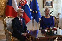Český prezident Petr Pavel se setkal se slovenskou prezidentkou Zuzanou Čaputovou, 13. března 2023, Bratislava