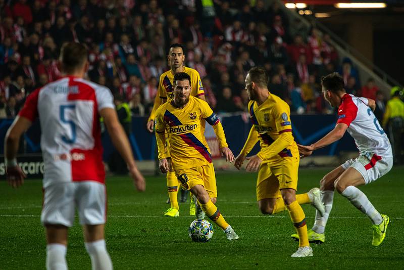 Fotbalový zápas skupiny F (liga mistrů), SK Slavia Praha - FC Barcelona, 23. října 2019 v Praze. Na snímku Lionel Messi.