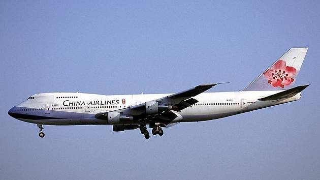 Stroj Boeing 747-209B společnosti China Airlines, který se 23. května 2002 zřítil do Tchajwanského průlivu.