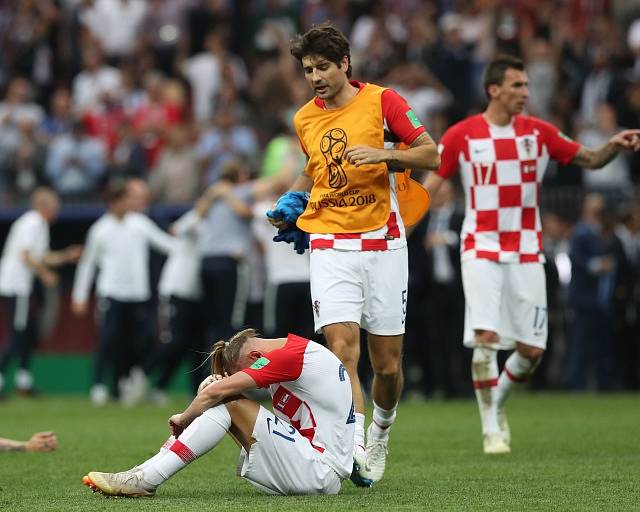 Zklamání Chorvatů po prohře ve finále MS.