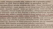 Další úryvek ze závěrečné zprávy gestapa, v němž se píše, že oba agenti stříleli na obergruppenführera i jeho řidiče, ale netrefili, český překlad